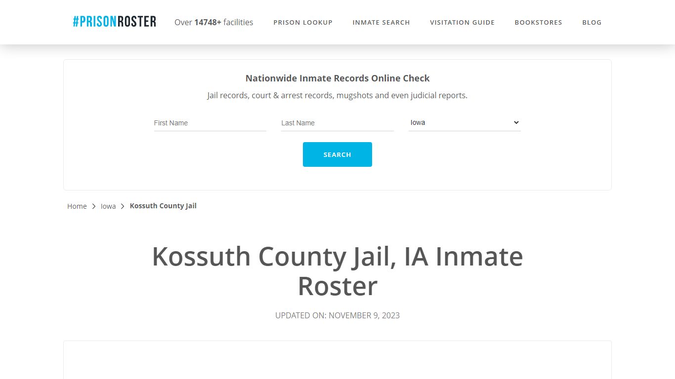 Kossuth County Jail, IA Inmate Roster - Prisonroster
